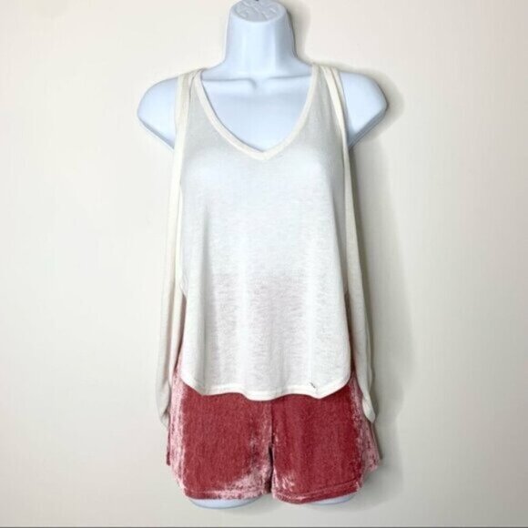 Anthropologie One Grey Day Orion Knit Tank Top Racerback V-neck Cream Size XS - Picture 3 of 16